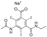 5-Acetylamino-N-ethyl-2,4,6-triiodoisophthalamic acid sodium salt Structure