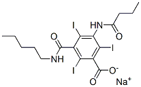 5-Butyrylamino-N-pentyl-2,4,6-triiodoisophthalamic acid sodium salt 구조식 이미지