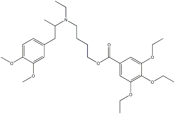 3,4,5-Triethoxybenzoic acid 4-[ethyl[2-(3,4-dimethoxyphenyl)-1-methylethyl]amino]butyl ester 구조식 이미지