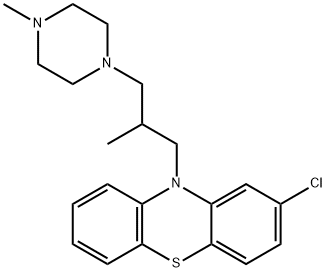 2-Chloro-10-[2-methyl-3-(4-methylpiperazino)propyl]-10H-phenothiazine 구조식 이미지