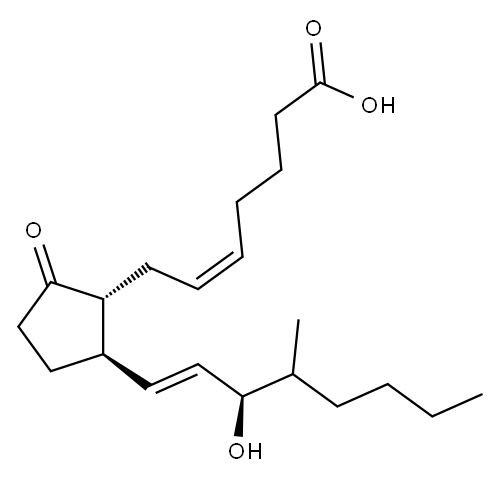 (5Z,13E,15R)-15-Hydroxy-16-methyl-9-oxoprosta-5,13-dien-1-oic acid 구조식 이미지
