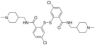 2,2'-dithiobis[4-chloro-N-[(1-methyl-4-piperidyl)methyl]benzamide] 구조식 이미지