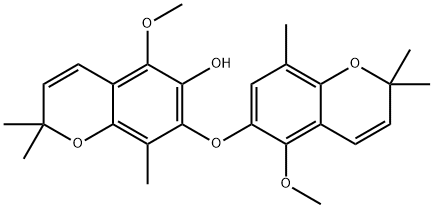 5-Methoxy-7-[(5-methoxy-2,2,8-trimethyl-2H-1-benzopyran-6-yl)oxy]-2,2,8-trimethyl-2H-1-benzopyran-6-ol 구조식 이미지