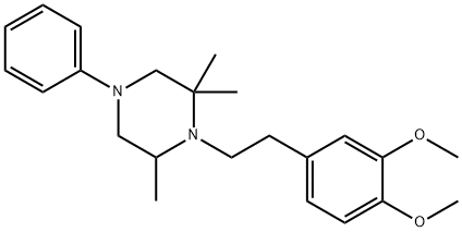 1-(3,4-Dimethoxyphenethyl)-4-phenyl-2,2,6-trimethylpiperazine 구조식 이미지