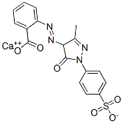 calcium 2-[[4,5-dihydro-3-methyl-5-oxo-1-(4-sulphonatophenyl)-1H-pyrazol-4-yl]azo]benzoate Structure