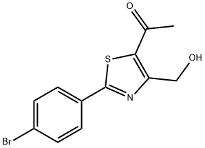 1-[2-(4-Bromophenyl)-4-(hydroxymethyl)-5-thiazolyl]ethanone 구조식 이미지