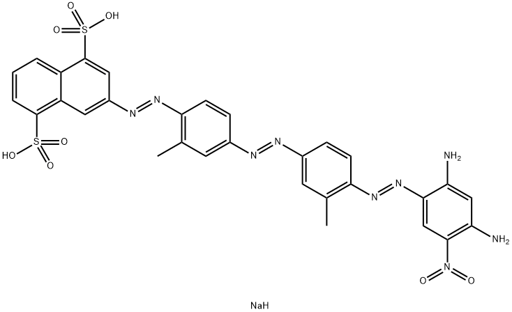 disodium 3-[[4-[[4-[(2,4-diamino-5-nitrophenyl)azo]-m-tolyl]azo]-o-tolyl]azo]naphthalene-1,5-disulphonate Structure