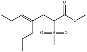 (E)-2-(Methylsulfonyl)-4-propyl-4-heptenoic acid methyl ester Structure