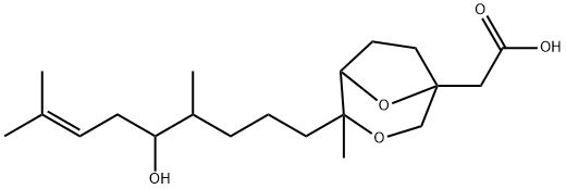 4-(5-Hydroxy-4,8-dimethyl-7-nonenyl)-4-methyl-3,8-dioxabicyclo[3.2.1]octane-1-acetic acid 구조식 이미지
