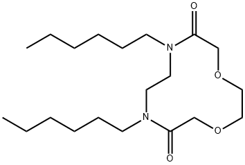 7,10-Dihexyl-1,4-dioxa-7,10-diazacyclododecane-6,11-dione 구조식 이미지