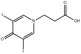 1,4-Dihydro-3,5-diiodo-4-oxo-1-pyridinepropionic acid 구조식 이미지