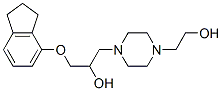 1-[4-(2-Hydroxyethyl)-1-piperazinyl]-3-(4-indanyloxy)-2-propanol 구조식 이미지