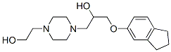 1-[4-(2-Hydroxyethyl)-1-piperazinyl]-3-(5-indanyloxy)-2-propanol 구조식 이미지