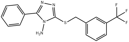 3-phenyl-5-{[3-(trifluoromethyl)benzyl]sulfanyl}-4H-1,2,4-triazol-4-amine 구조식 이미지