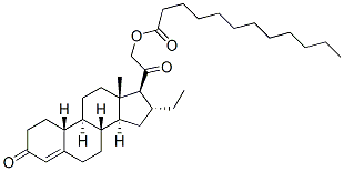 16alpha-ethyl-21-hydroxy-19-norpregn-4-ene-3,20-dione 21-laurate Structure