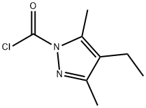 1H-Pyrazole-1-carbonyl chloride, 4-ethyl-3,5-dimethyl- (9CI) Structure