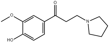 1-Propanone, 1-(4-hydroxy-3-methoxyphenyl)-3-(1-pyrrolidinyl)- 구조식 이미지
