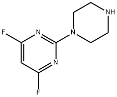 Pyrimidine, 4,6-difluoro-2-(1-piperazinyl)- (9CI) Structure