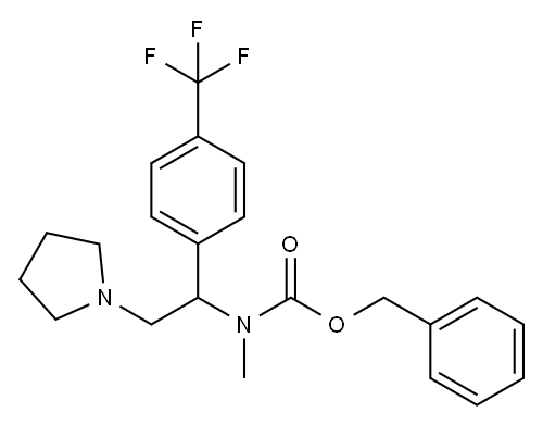 1-PYRROLIDIN-2-(4'-TRIFLUOROMETHYLPHENYL)-2-(N-CBZ-N-METHYL)AMINO-ETHANE
 Structure