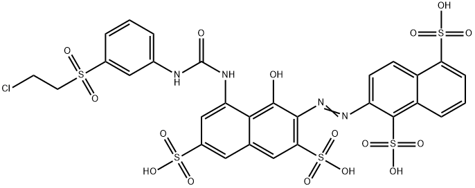 2-[[8-[3-[3-[(2-Chloroethyl)sulfonyl]-phenyl]ureido]-1-hydroxy-3,6-disulfo-2-naphtyl]azo]-1,5-naphthalenedisulfonic acid Structure