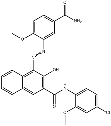 4-[[5-(aminocarbonyl)-2-methoxyphenyl]azo]-N-(4-chloro-2-methoxyphenyl)-3-hydroxynaphthalene-2-carboxamide Structure