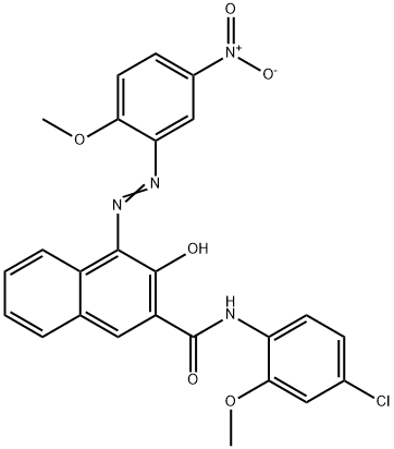 N-(4-chloro-2-methoxyphenyl)-3-hydroxy-4-[(2-methoxy-5-nitrophenyl)azo]naphthalene-2-carboxamide  구조식 이미지