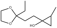 Cyclopropanol, 1-[2-(2-ethyl-1,3-dioxolan-2-yl)ethyl]-2-methyl- (9CI) Structure