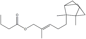 5-(2,3-dimethyltricyclo[2.2.1.02,6]hept-3-yl)-2-methylpent-2-enyl butyrate 구조식 이미지