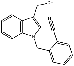 2-[[3-(HYDROXYMETHYL)-1H-INDOL-1-YL]METHYL]-BENZONITRILE Structure