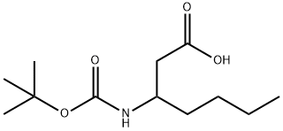 3-TERT-BUTOXYCARBONYLAMINO-HEPTANOIC ACID 구조식 이미지