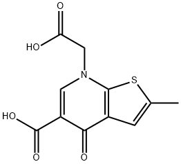 7-(CARBOXYMETHYL)-2-METHYL-4-OXO-4,7-DIHYDROTHIENO[2,3-B]PYRIDINE-5-CARBOXYLIC ACID 구조식 이미지