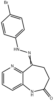 7,8-Dihydro-9-[2-(4-bromophenyl)hydrazone]-5H-pyrido[3,2-b]azepine-6,9-dione 구조식 이미지