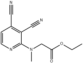 Glycine,  N-(3,4-dicyano-2-pyridinyl)-N-methyl-,  ethyl  ester 구조식 이미지