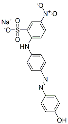 sodium 2-[[4-[(4-hydroxyphenyl)azo]phenyl]amino]-5-nitrobenzenesulphonate Structure