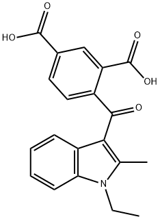 4-[(1-ethyl-2-methyl-1H-indol-3-yl)carbonyl]isophthalic acid Structure