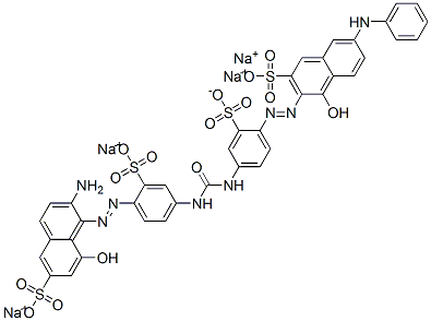 tetrasodium 3-[[4-[[[[4-[(2-amino-8-hydroxy-6-sulphonato-1-naphthyl)azo]-3-sulphonatophenyl]amino]carbonyl]amino]-2-sulphonatophenyl]azo]-4-hydroxy-7-(phenylamino)naphthalene-2-sulphonate 구조식 이미지