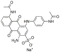 5-(Acetylamino)-4-[[4-(acetylamino)phenyl]amino]-1-amino-9,10-dihydro-9,10-dioxoanthracene-2-sulfonic acid sodium salt Structure