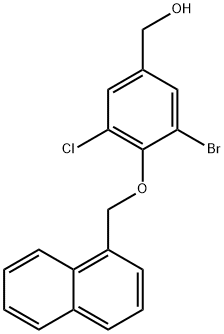 3-BROMO-5-CHLORO-4-(1-NAPHTHALENYLMETHOXY)-BENZENEMETHANOL 구조식 이미지