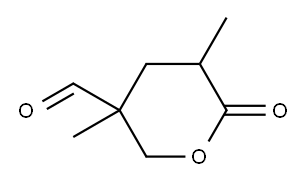 2H-Pyran-3-carboxaldehyde, tetrahydro-3,5-dimethyl-6-oxo- (9CI) 구조식 이미지