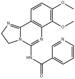 N-(2,3-Dihydro-7,8-dimethoxyimidazo[1,2-c]quinazolin-5-yl)-3-pyridinecarboxamide 구조식 이미지