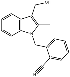 2-(3-HYDROXYMETHYL-2-METHYL-INDOL-1-YLMETHYL)-BENZONITRILE 구조식 이미지