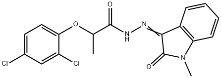2-(2,4-dichlorophenoxy)-N'-(1-methyl-2-oxo-1,2-dihydro-3H-indol-3-yliden)propanohydrazide Structure