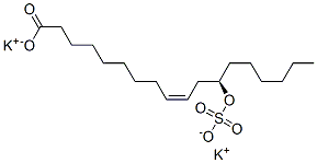 dipotassium (R)-12-(sulphonatooxy)oleate Structure