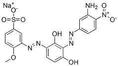 sodium 3-[[3-[(3-amino-4-nitrophenyl)azo]-2,4-dihydroxyphenyl]azo]-4-methoxybenzenesulphonate Structure