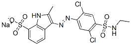 3-[[2,5-디클로로-4-[(에틸아미노)술포닐]페닐]아조]-2-메틸-1H-인돌-7-술폰산나트륨염 구조식 이미지