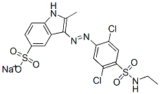 3-[[2,5-디클로로-4-[(에틸아미노)술포닐]페닐]아조]-2-메틸-1H-인돌-5-술폰산나트륨염 구조식 이미지