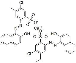 벤젠술폰산,5-클로로-4-에틸-2-(2-히드록시-1-나프탈레닐)아조-,칼슘염(2:1) 구조식 이미지