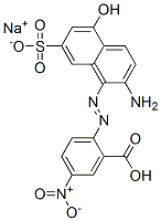 sodium hydrogen 2-[(2-amino-5-hydroxy-7-sulphonato-1-naphthyl)azo]-5-nitrobenzoate  Structure