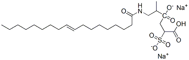 disodium 4-[1-methyl-2-[(1-oxooctadec-9-enyl)amino]ethyl] 2-sulphonatosuccinate 구조식 이미지