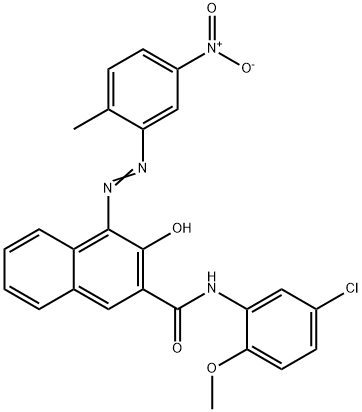 N-(5-chloro-2-methoxyphenyl)-3-hydroxy-4-[(2-methyl-5-nitrophenyl)azo]naphthalene-2-carboxamide 구조식 이미지